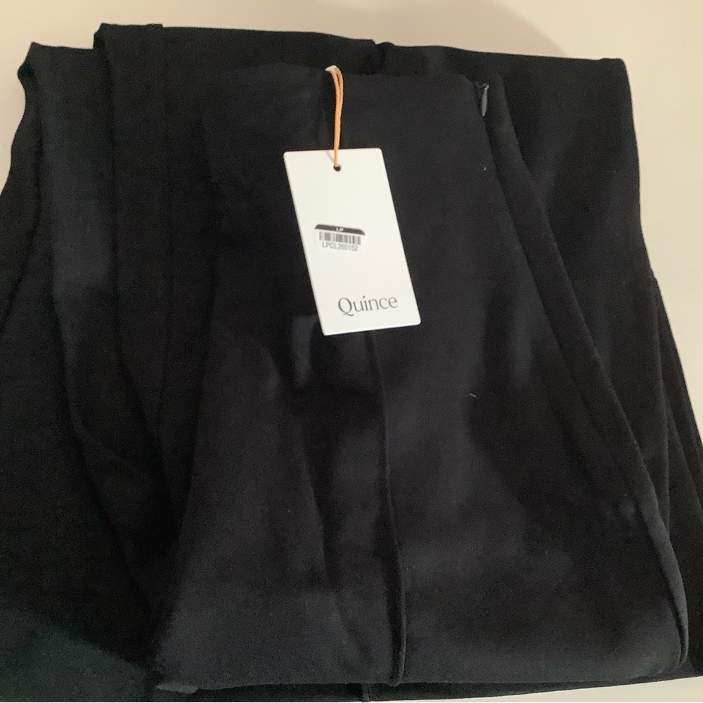 Quince Ultra-Stretch Ponte Super Wide Leg Ankle Pant Black NWT Multiple Sizes - Picture 9 of 11